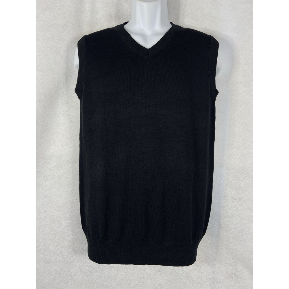Paul Jones Sweater Vest Men's Medium Black Pullover V-Neck Stretch New